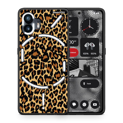 Θήκη Nothing Phone 2 Leopard Animal από τη Smartfits με σχέδιο στο πίσω μέρος και μαύρο περίβλημα | Nothing Phone 2 Leopard Animal case with colorful back and black bezels