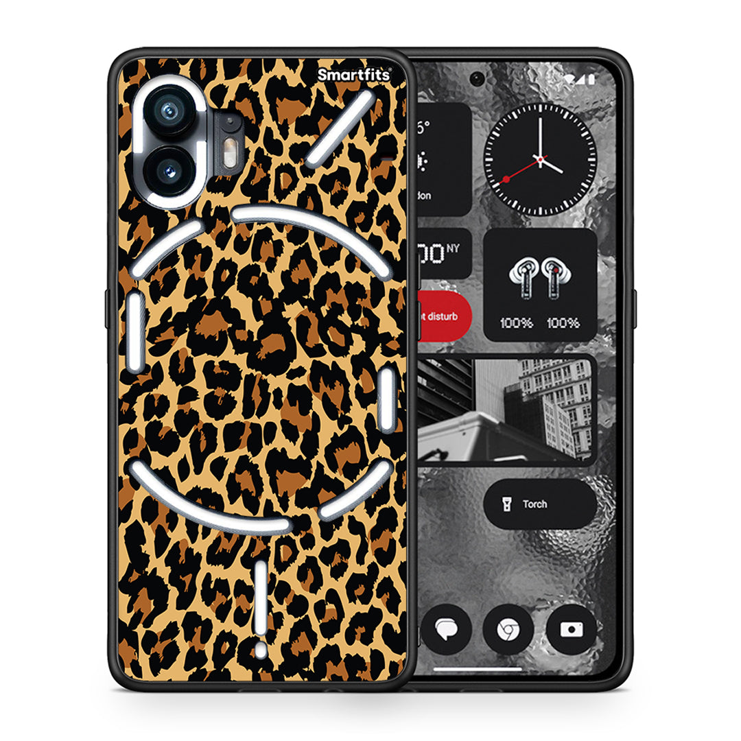 Θήκη Nothing Phone 2 Leopard Animal από τη Smartfits με σχέδιο στο πίσω μέρος και μαύρο περίβλημα | Nothing Phone 2 Leopard Animal case with colorful back and black bezels