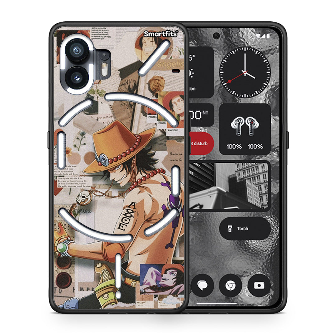 Θήκη Nothing Phone 2 Anime Collage από τη Smartfits με σχέδιο στο πίσω μέρος και μαύρο περίβλημα | Nothing Phone 2 Anime Collage case with colorful back and black bezels