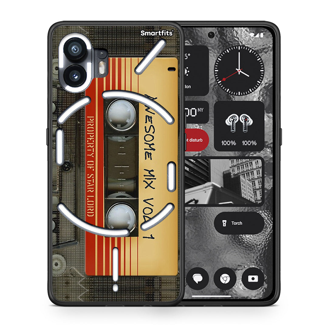 Θήκη Nothing Phone 2 Awesome Mix από τη Smartfits με σχέδιο στο πίσω μέρος και μαύρο περίβλημα | Nothing Phone 2 Awesome Mix case with colorful back and black bezels