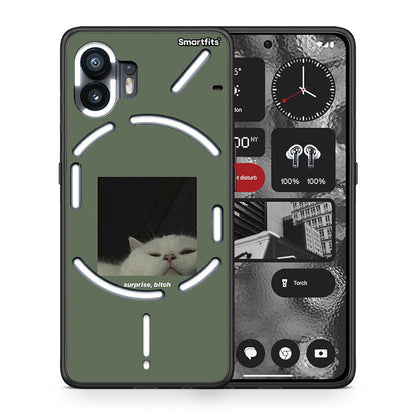 Θήκη Nothing Phone 2 Bitch Surprise από τη Smartfits με σχέδιο στο πίσω μέρος και μαύρο περίβλημα | Nothing Phone 2 Bitch Surprise case with colorful back and black bezels