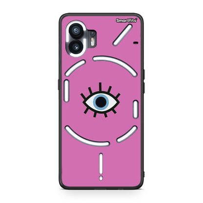 Nothing Phone 2 Blue Eye Pink θήκη από τη Smartfits με σχέδιο στο πίσω μέρος και μαύρο περίβλημα | Smartphone case with colorful back and black bezels by Smartfits