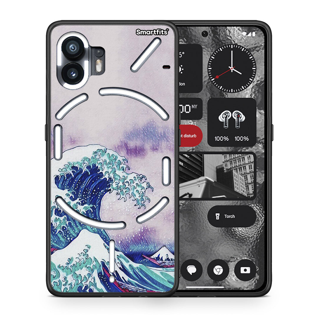 Θήκη Nothing Phone 2 Blue Waves από τη Smartfits με σχέδιο στο πίσω μέρος και μαύρο περίβλημα | Nothing Phone 2 Blue Waves case with colorful back and black bezels