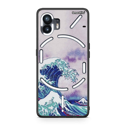 Nothing Phone 2 Blue Waves θήκη από τη Smartfits με σχέδιο στο πίσω μέρος και μαύρο περίβλημα | Smartphone case with colorful back and black bezels by Smartfits