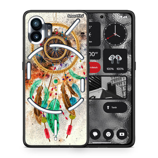 Θήκη Nothing Phone 2 DreamCatcher Boho από τη Smartfits με σχέδιο στο πίσω μέρος και μαύρο περίβλημα | Nothing Phone 2 DreamCatcher Boho case with colorful back and black bezels