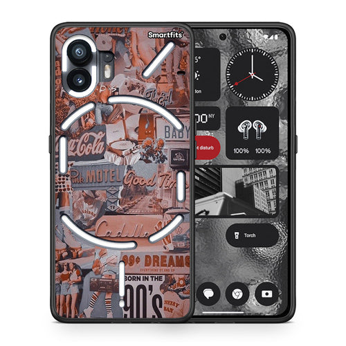 Θήκη Nothing Phone 2 Born In 90s από τη Smartfits με σχέδιο στο πίσω μέρος και μαύρο περίβλημα | Nothing Phone 2 Born In 90s case with colorful back and black bezels
