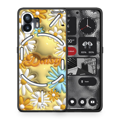 Θήκη Nothing Phone 2 Bubble Daisies από τη Smartfits με σχέδιο στο πίσω μέρος και μαύρο περίβλημα | Nothing Phone 2 Bubble Daisies case with colorful back and black bezels