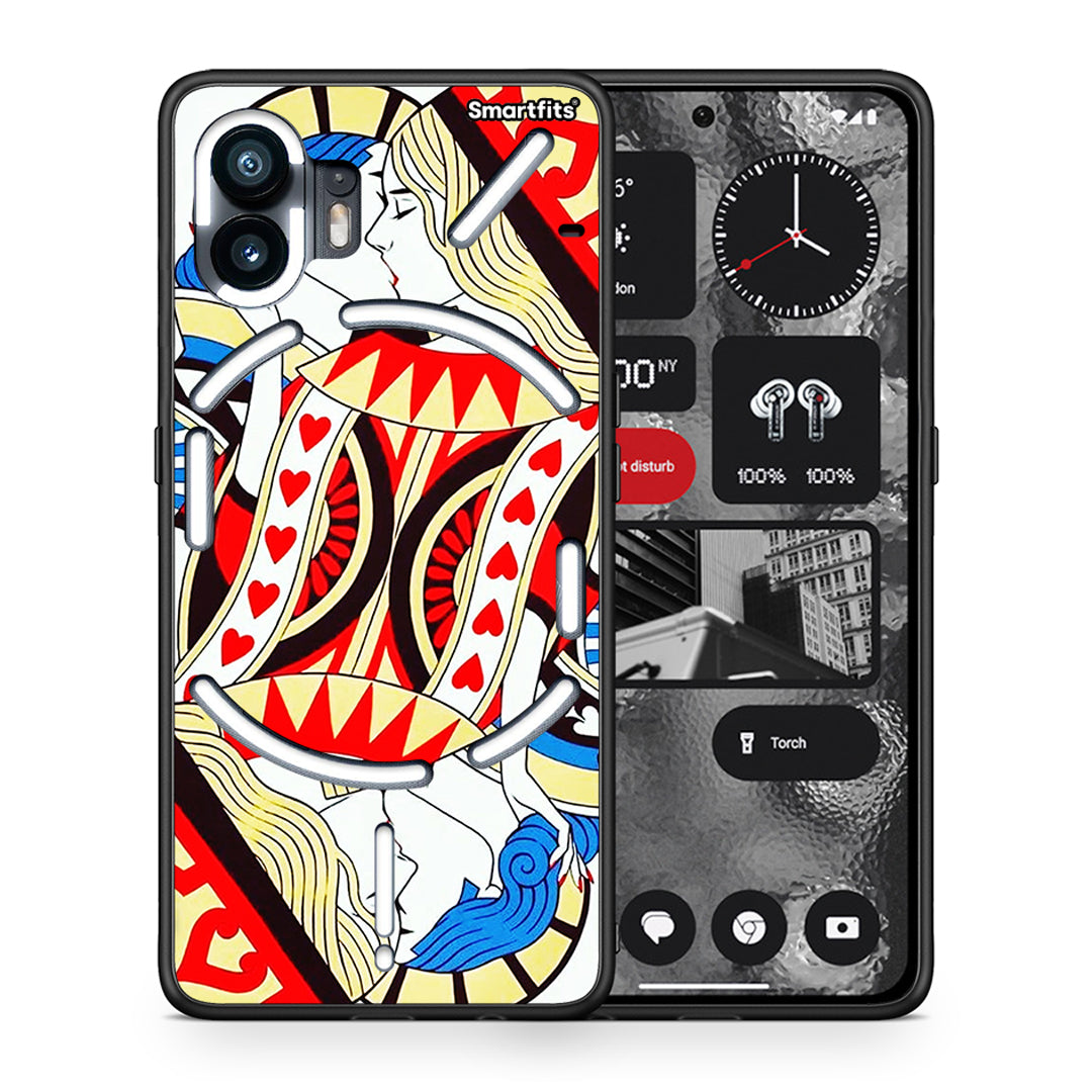 Θήκη Nothing Phone 2 Card Love από τη Smartfits με σχέδιο στο πίσω μέρος και μαύρο περίβλημα | Nothing Phone 2 Card Love case with colorful back and black bezels