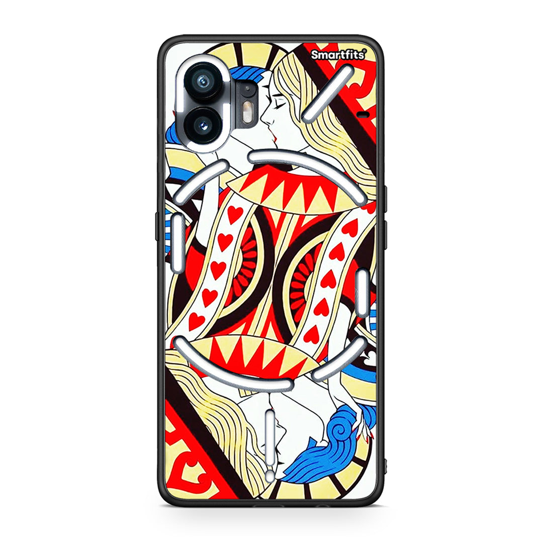 Nothing Phone 2 Card Love θήκη από τη Smartfits με σχέδιο στο πίσω μέρος και μαύρο περίβλημα | Smartphone case with colorful back and black bezels by Smartfits