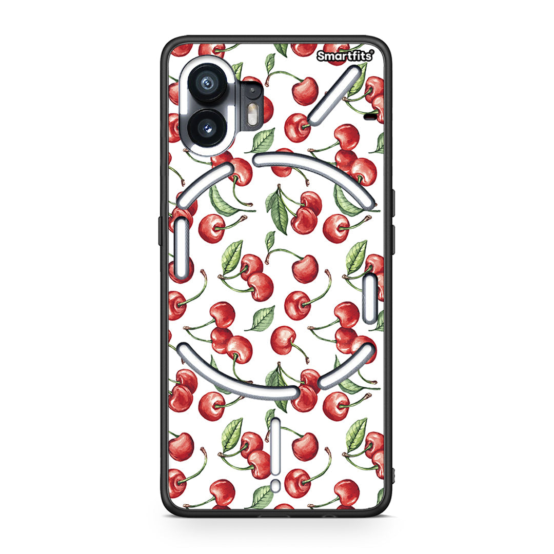 Nothing Phone 2 Cherry Summer θήκη από τη Smartfits με σχέδιο στο πίσω μέρος και μαύρο περίβλημα | Smartphone case with colorful back and black bezels by Smartfits