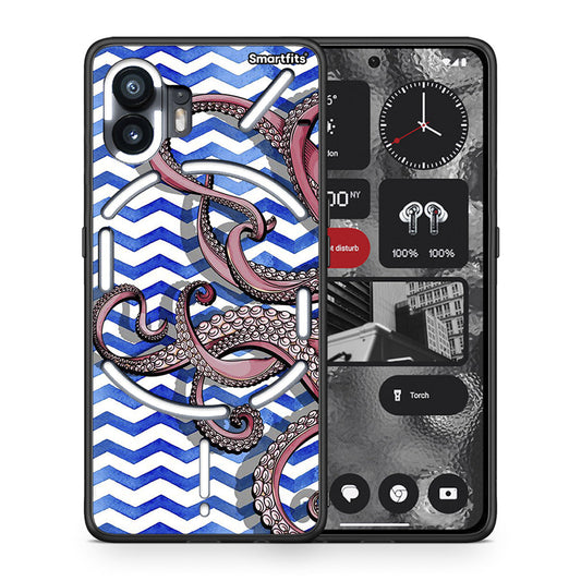 Θήκη Nothing Phone 2 Chevron Devilfish από τη Smartfits με σχέδιο στο πίσω μέρος και μαύρο περίβλημα | Nothing Phone 2 Chevron Devilfish case with colorful back and black bezels