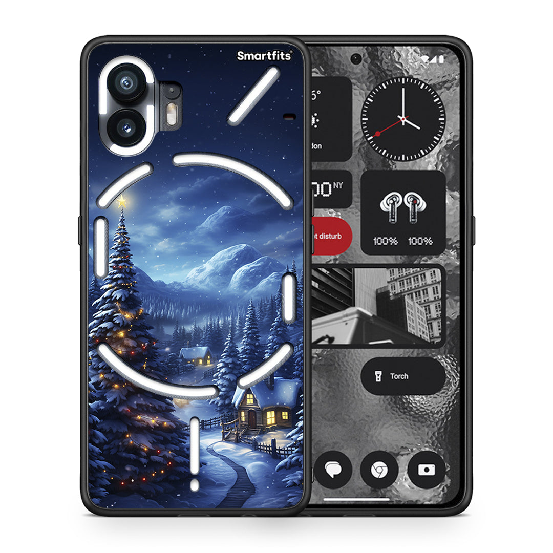 Θήκη Nothing Phone 2 Christmas Scenery από τη Smartfits με σχέδιο στο πίσω μέρος και μαύρο περίβλημα | Nothing Phone 2 Christmas Scenery case with colorful back and black bezels