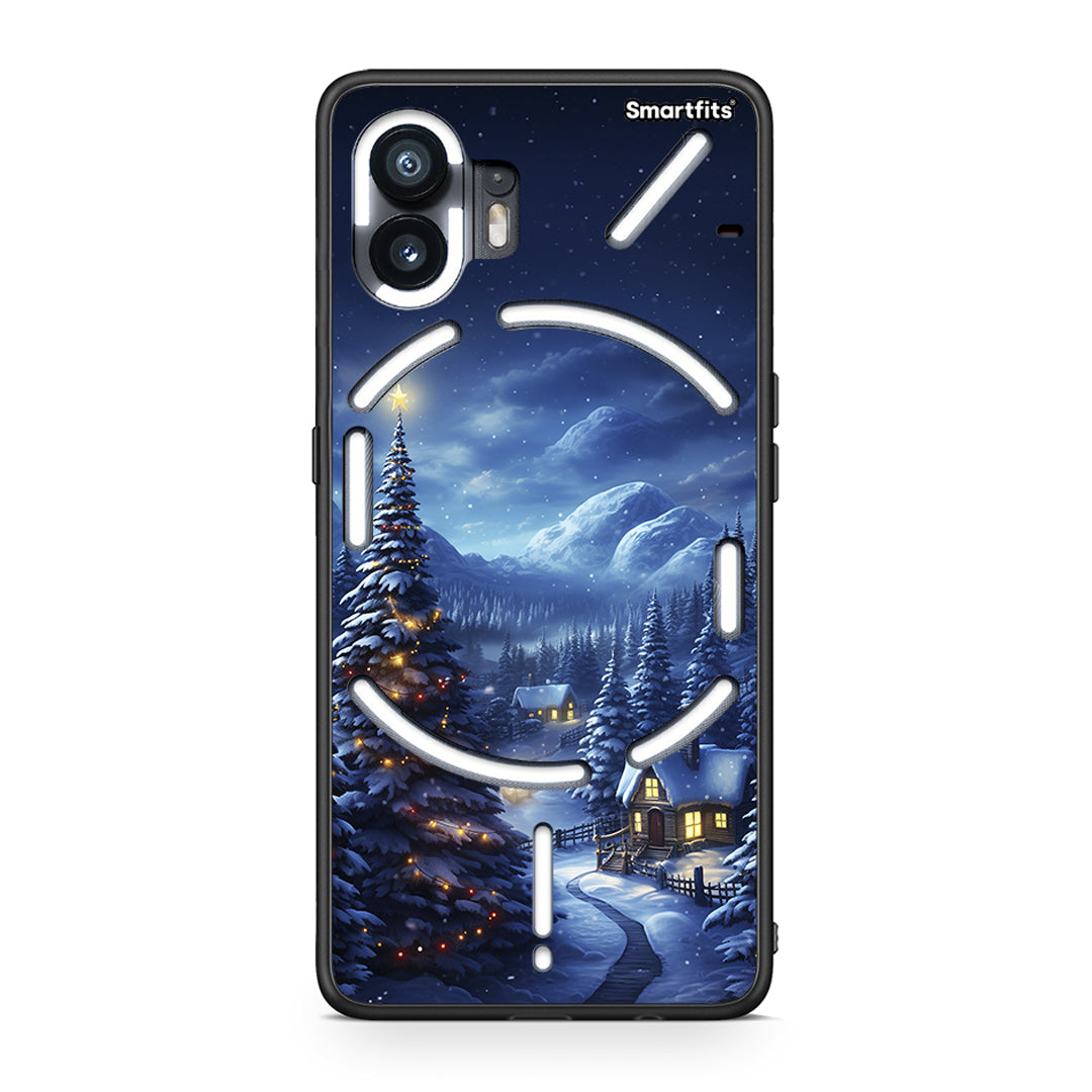 Nothing Phone 2 Christmas Scenery θήκη από τη Smartfits με σχέδιο στο πίσω μέρος και μαύρο περίβλημα | Smartphone case with colorful back and black bezels by Smartfits