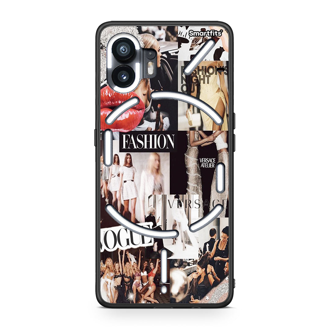 Nothing Phone 2 Collage Fashion Θήκη Αγίου Βαλεντίνου από τη Smartfits με σχέδιο στο πίσω μέρος και μαύρο περίβλημα | Smartphone case with colorful back and black bezels by Smartfits