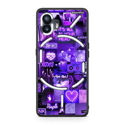 Nothing Phone 2 Collage Stay Wild Θήκη Αγίου Βαλεντίνου από τη Smartfits με σχέδιο στο πίσω μέρος και μαύρο περίβλημα | Smartphone case with colorful back and black bezels by Smartfits