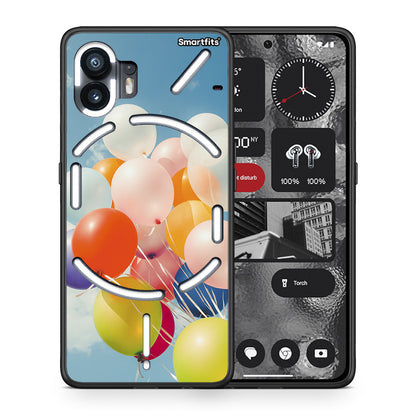 Θήκη Nothing Phone 2 Colorful Balloons από τη Smartfits με σχέδιο στο πίσω μέρος και μαύρο περίβλημα | Nothing Phone 2 Colorful Balloons case with colorful back and black bezels