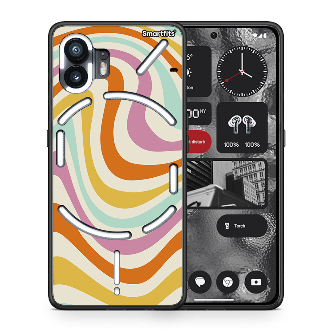 Θήκη Nothing Phone 2 Colourful Waves από τη Smartfits με σχέδιο στο πίσω μέρος και μαύρο περίβλημα | Nothing Phone 2 Colourful Waves case with colorful back and black bezels