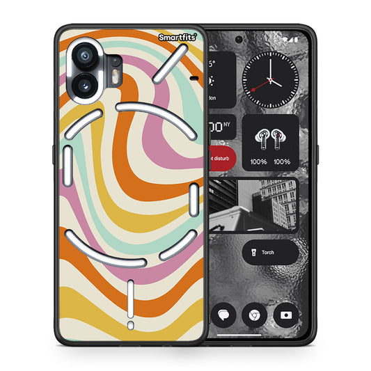 Θήκη Nothing Phone 2 Colourful Waves από τη Smartfits με σχέδιο στο πίσω μέρος και μαύρο περίβλημα | Nothing Phone 2 Colourful Waves case with colorful back and black bezels
