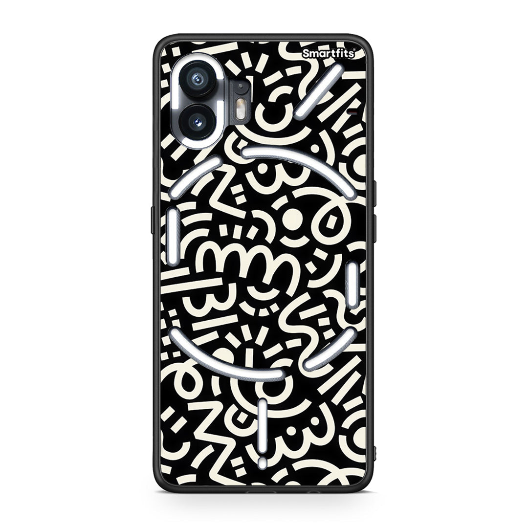 Nothing Phone 2 Doodle Art Θήκη από τη Smartfits με σχέδιο στο πίσω μέρος και μαύρο περίβλημα | Smartphone case with colorful back and black bezels by Smartfits