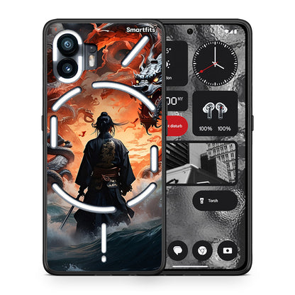 Θήκη Nothing Phone 2 Dragons Fight από τη Smartfits με σχέδιο στο πίσω μέρος και μαύρο περίβλημα | Nothing Phone 2 Dragons Fight case with colorful back and black bezels