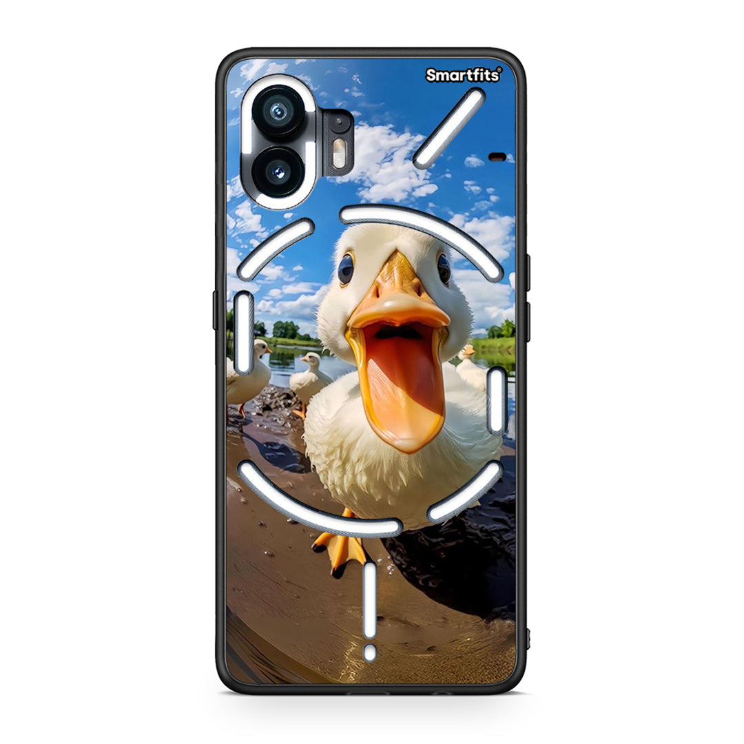 Nothing Phone 2 Duck Face θήκη από τη Smartfits με σχέδιο στο πίσω μέρος και μαύρο περίβλημα | Smartphone case with colorful back and black bezels by Smartfits