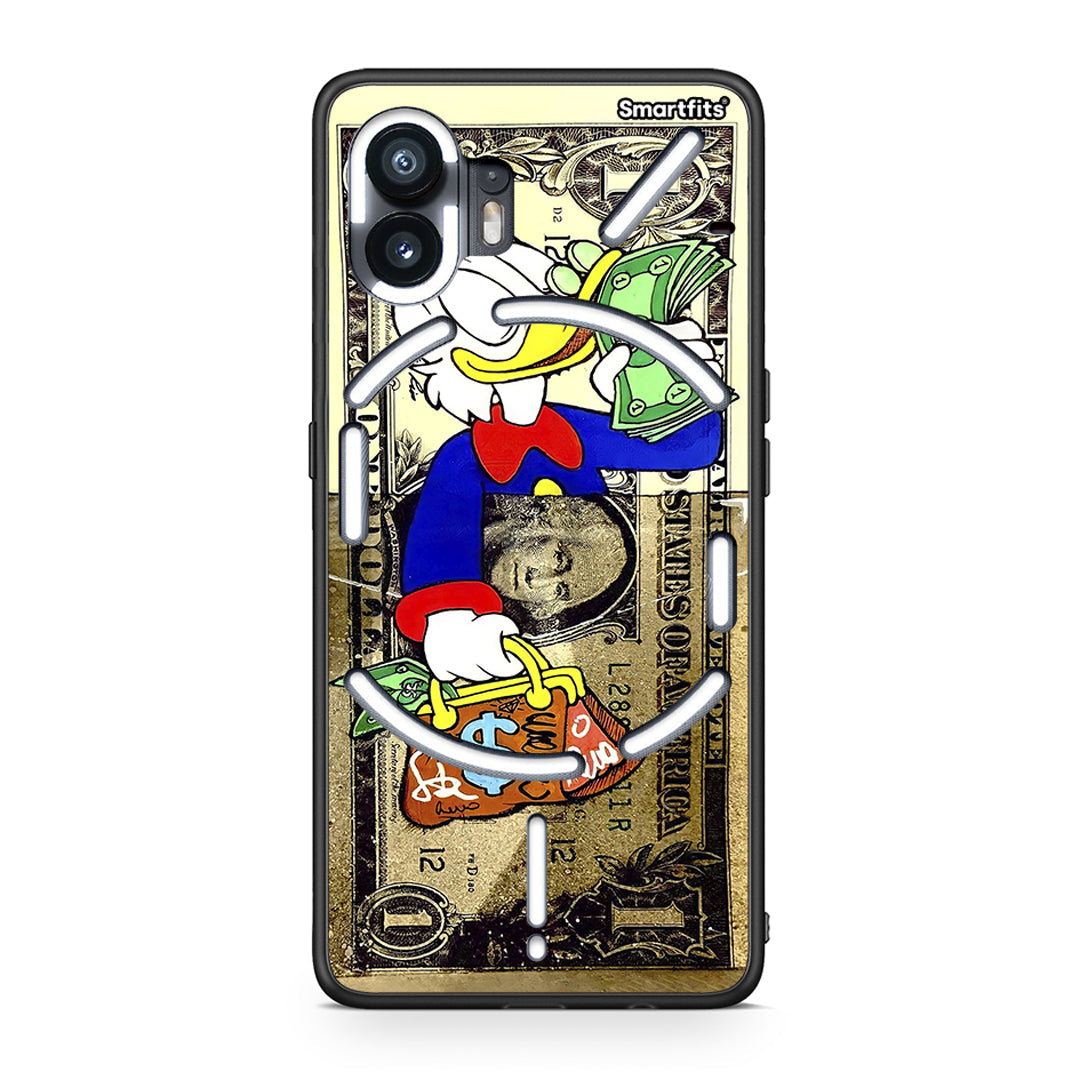 Nothing Phone 2 Duck Money Θήκη από τη Smartfits με σχέδιο στο πίσω μέρος και μαύρο περίβλημα | Smartphone case with colorful back and black bezels by Smartfits