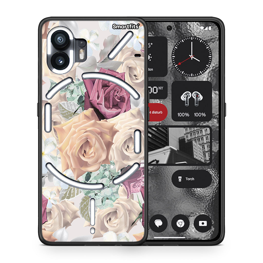 Θήκη Nothing Phone 2 Bouquet Floral από τη Smartfits με σχέδιο στο πίσω μέρος και μαύρο περίβλημα | Nothing Phone 2 Bouquet Floral case with colorful back and black bezels