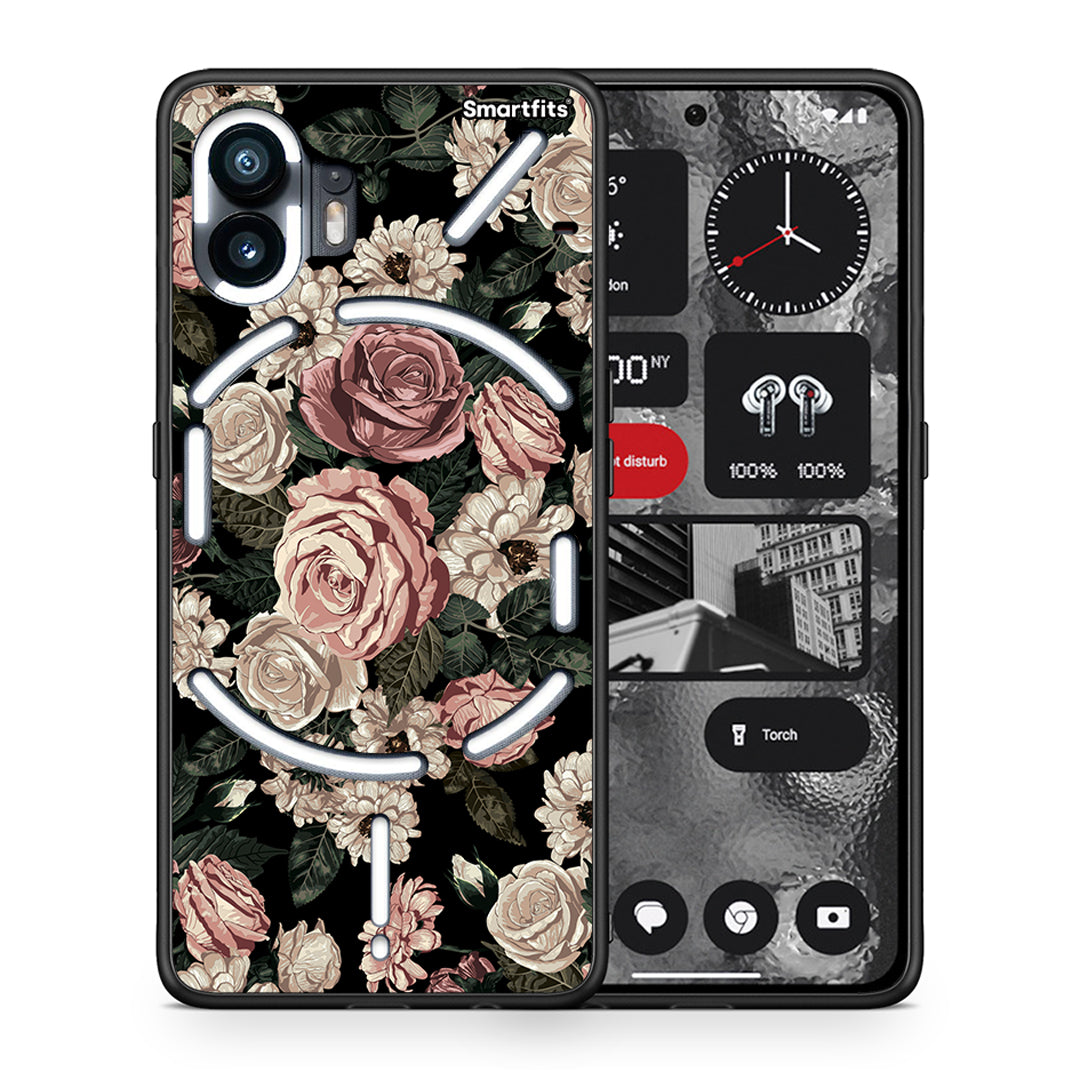 Θήκη Nothing Phone 2 Wild Roses Flower από τη Smartfits με σχέδιο στο πίσω μέρος και μαύρο περίβλημα | Nothing Phone 2 Wild Roses Flower case with colorful back and black bezels