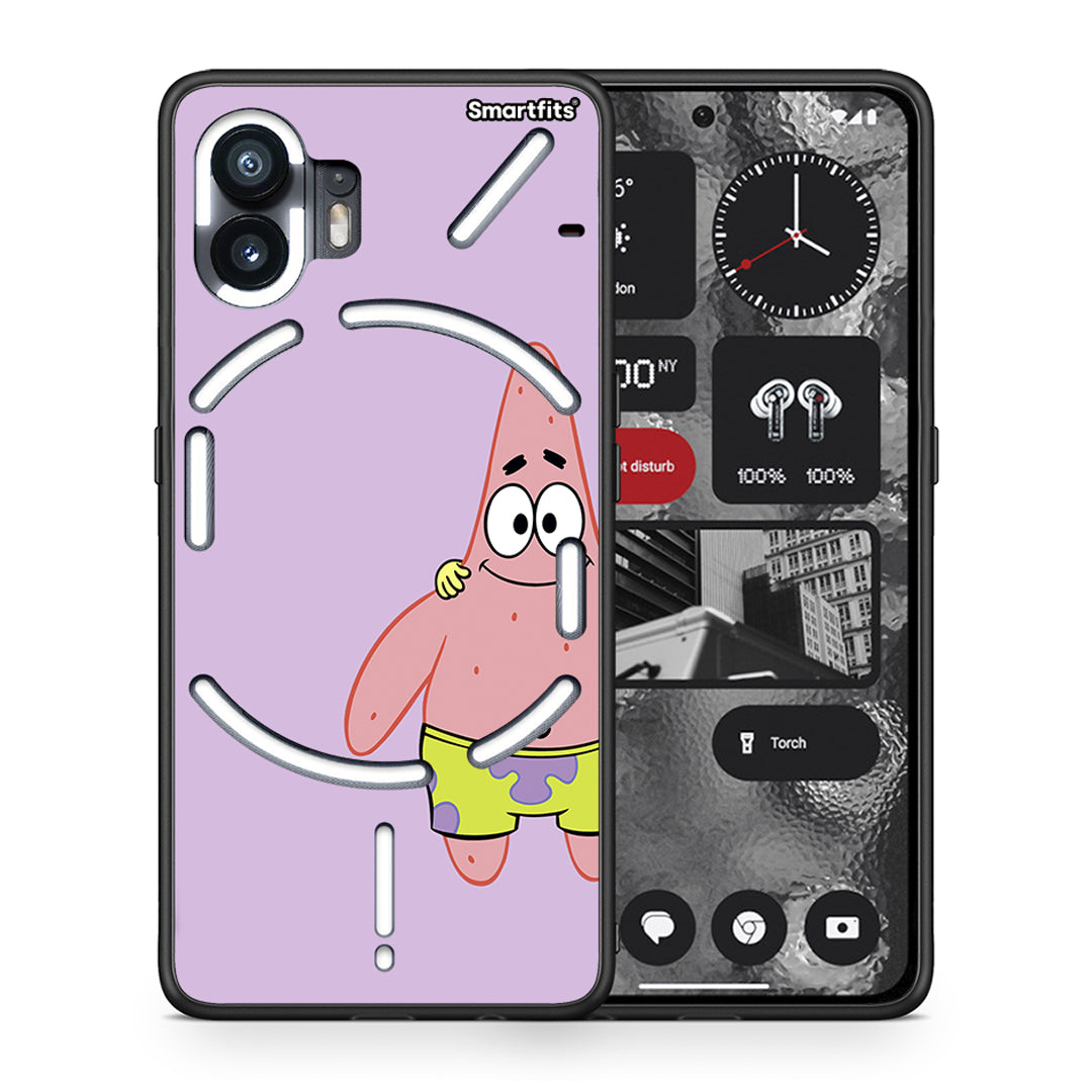 Θήκη Nothing Phone 2 Friends Patrick από τη Smartfits με σχέδιο στο πίσω μέρος και μαύρο περίβλημα | Nothing Phone 2 Friends Patrick case with colorful back and black bezels
