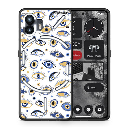 Θήκη Nothing Phone 2 Ftou Ftou από τη Smartfits με σχέδιο στο πίσω μέρος και μαύρο περίβλημα | Nothing Phone 2 Ftou Ftou case with colorful back and black bezels