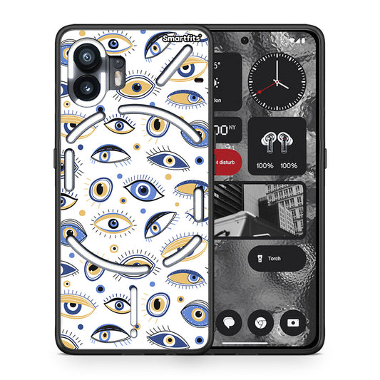 Θήκη Nothing Phone 2 Ftou Ftou από τη Smartfits με σχέδιο στο πίσω μέρος και μαύρο περίβλημα | Nothing Phone 2 Ftou Ftou case with colorful back and black bezels