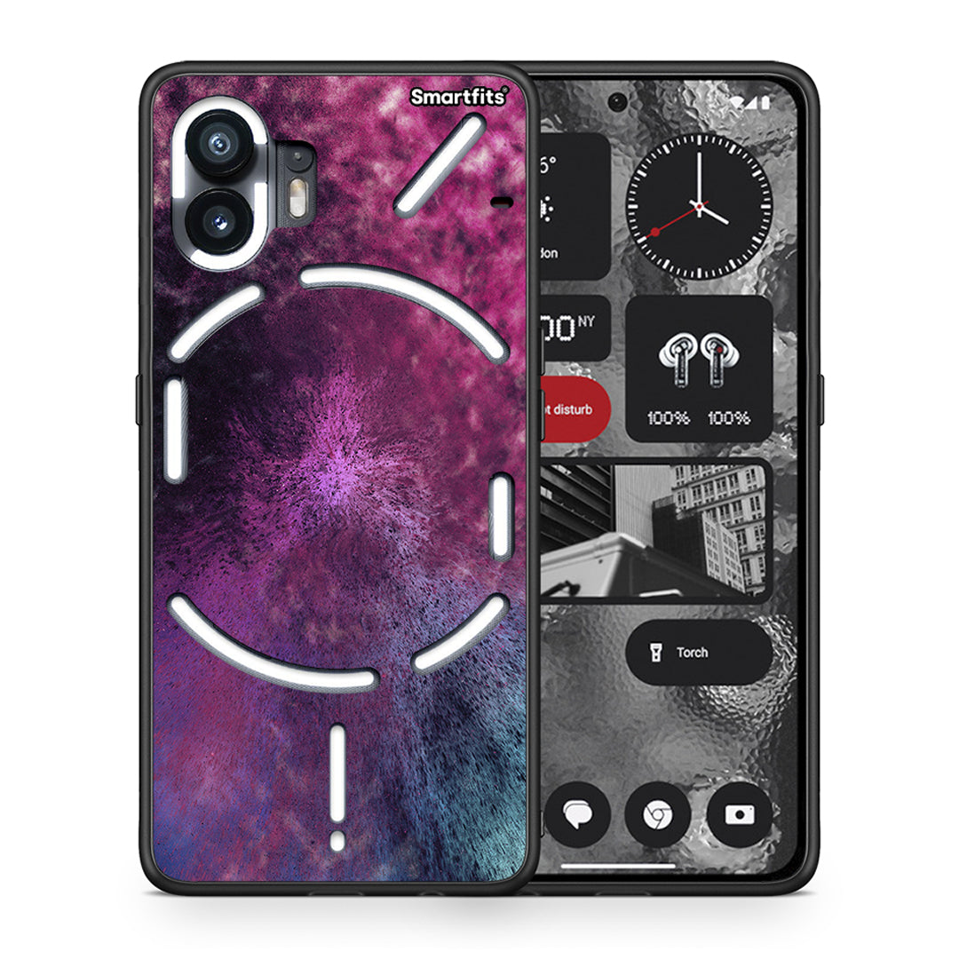 Θήκη Nothing Phone 2 Aurora Galaxy από τη Smartfits με σχέδιο στο πίσω μέρος και μαύρο περίβλημα | Nothing Phone 2 Aurora Galaxy case with colorful back and black bezels