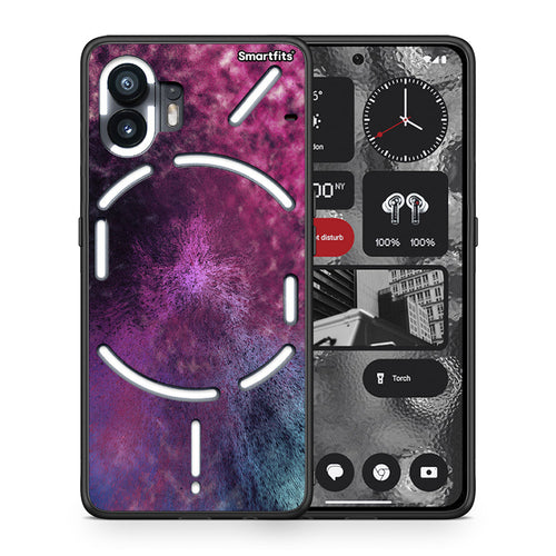 Θήκη Nothing Phone 2 Aurora Galaxy από τη Smartfits με σχέδιο στο πίσω μέρος και μαύρο περίβλημα | Nothing Phone 2 Aurora Galaxy case with colorful back and black bezels