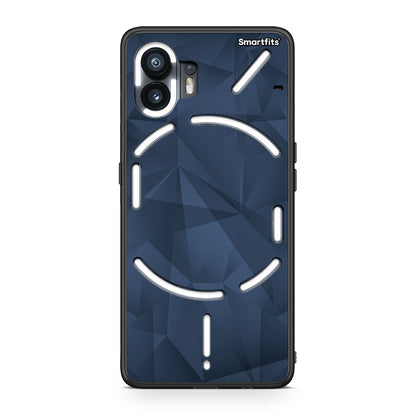 39 - Nothing Phone 2 Blue Abstract Geometric case, cover, bumper