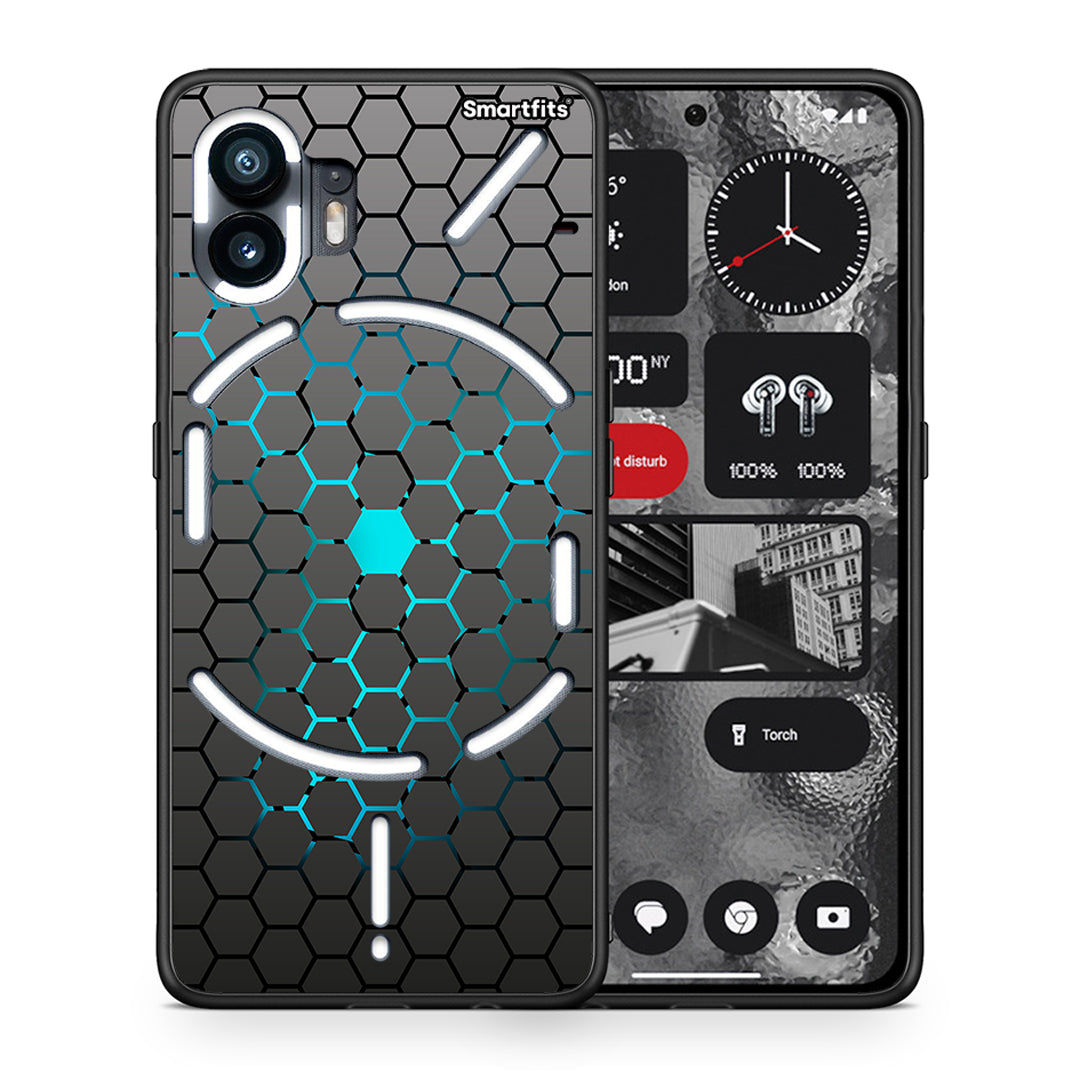 Θήκη Nothing Phone 2 Hexagonal Geometric από τη Smartfits με σχέδιο στο πίσω μέρος και μαύρο περίβλημα | Nothing Phone 2 Hexagonal Geometric case with colorful back and black bezels