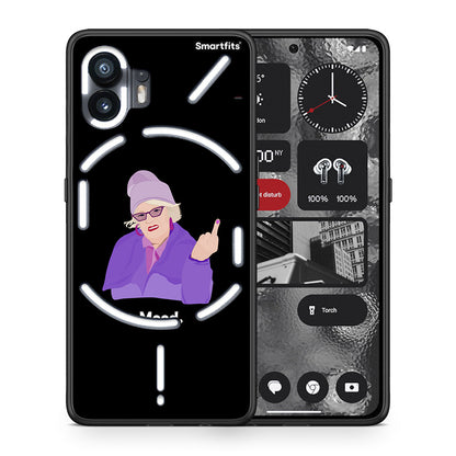 Θήκη Nothing Phone 2 Grandma Mood Black από τη Smartfits με σχέδιο στο πίσω μέρος και μαύρο περίβλημα | Nothing Phone 2 Grandma Mood Black case with colorful back and black bezels