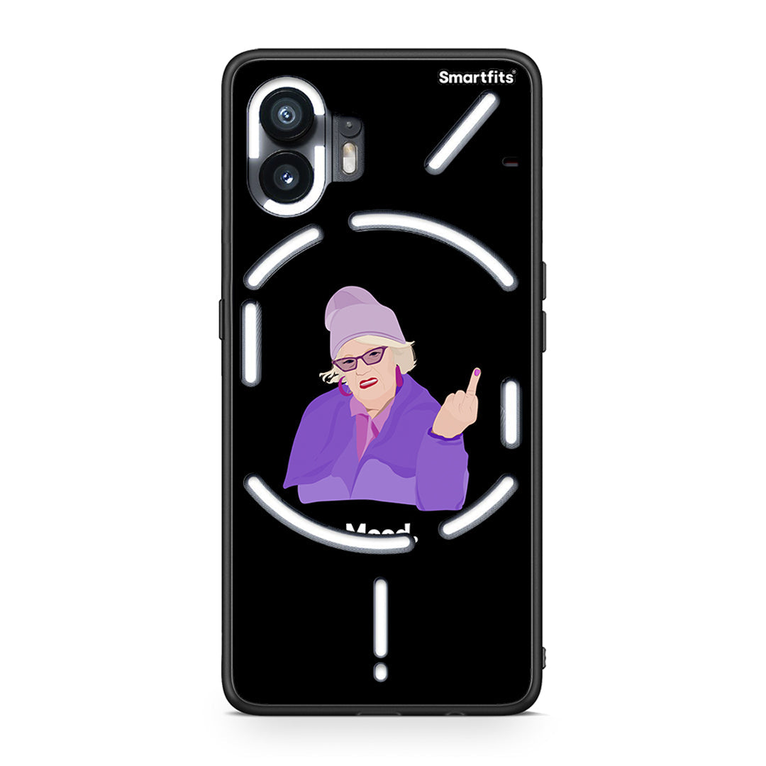 Nothing Phone 2 Grandma Mood Black θήκη από τη Smartfits με σχέδιο στο πίσω μέρος και μαύρο περίβλημα | Smartphone case with colorful back and black bezels by Smartfits