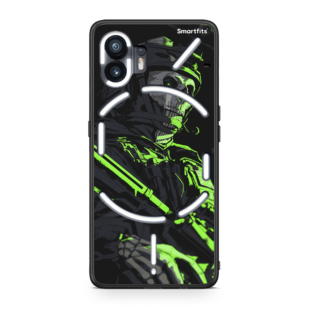 Nothing Phone 2 Green Soldier Θήκη Αγίου Βαλεντίνου από τη Smartfits με σχέδιο στο πίσω μέρος και μαύρο περίβλημα | Smartphone case with colorful back and black bezels by Smartfits