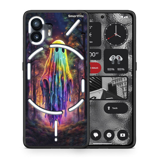 Θήκη Nothing Phone 2 Halloween Ghost από τη Smartfits με σχέδιο στο πίσω μέρος και μαύρο περίβλημα | Nothing Phone 2 Halloween Ghost case with colorful back and black bezels
