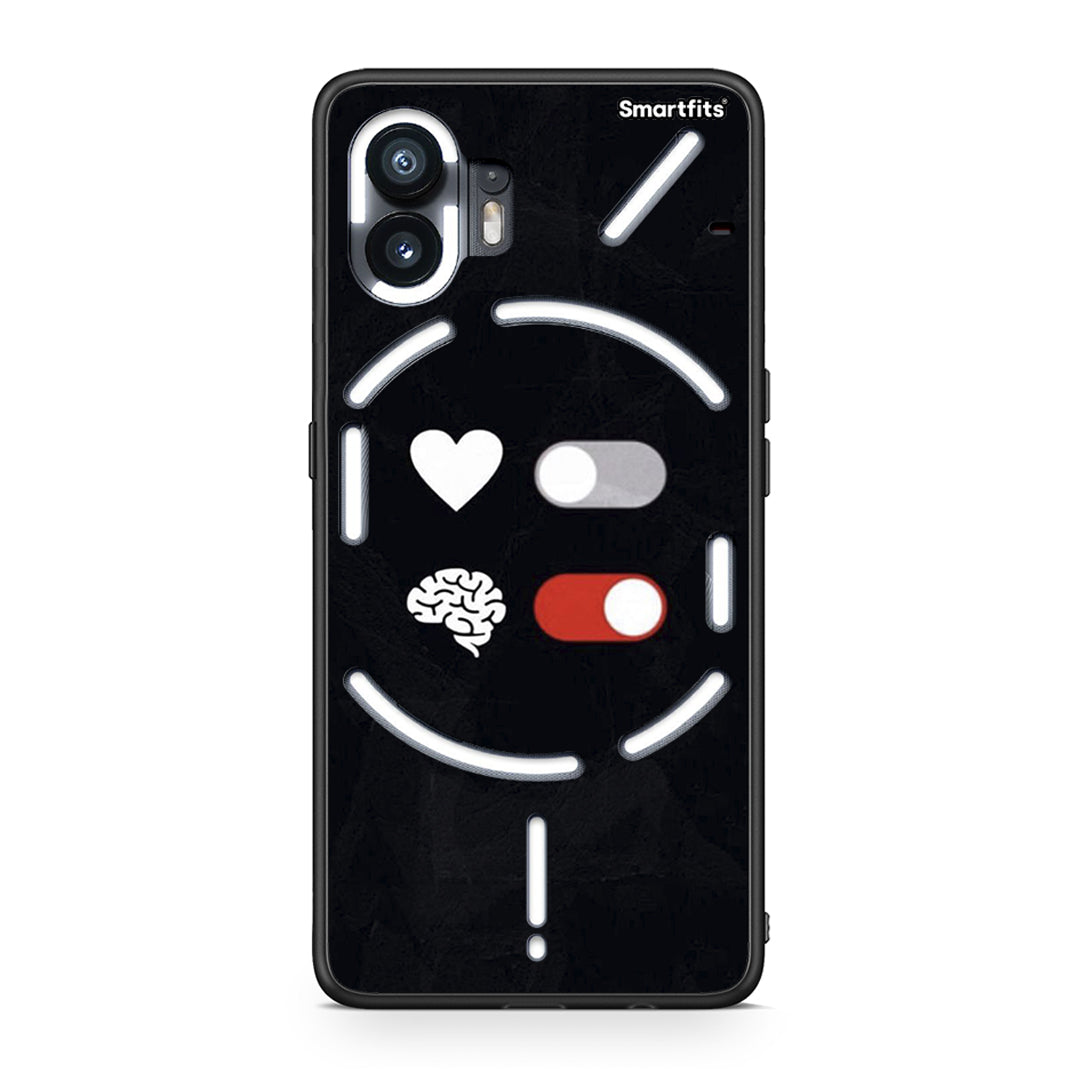 Nothing Phone 2 Heart Vs Brain Θήκη Αγίου Βαλεντίνου από τη Smartfits με σχέδιο στο πίσω μέρος και μαύρο περίβλημα | Smartphone case with colorful back and black bezels by Smartfits