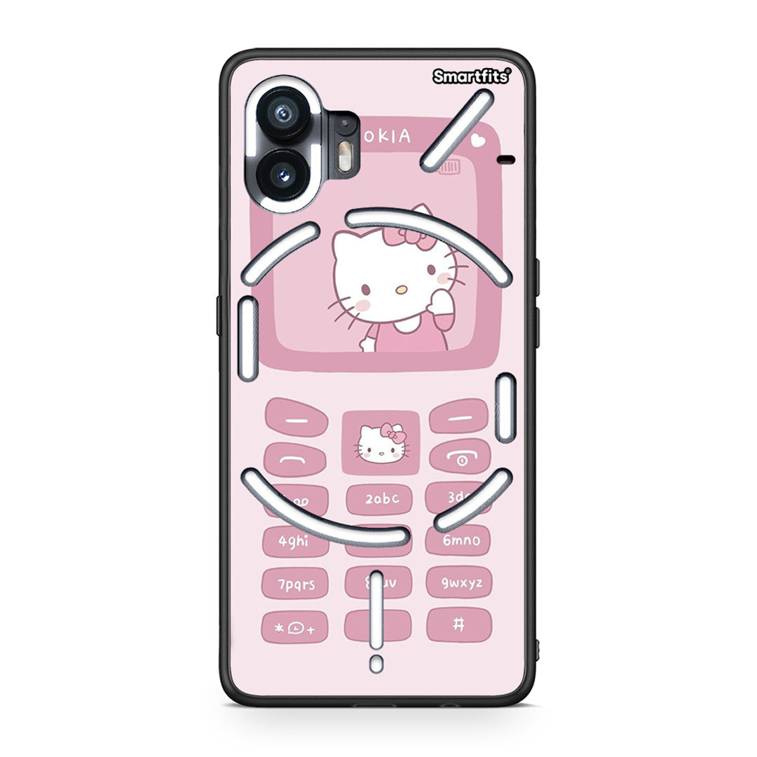 Nothing Phone 2 Hello Kitten Θήκη Αγίου Βαλεντίνου από τη Smartfits με σχέδιο στο πίσω μέρος και μαύρο περίβλημα | Smartphone case with colorful back and black bezels by Smartfits