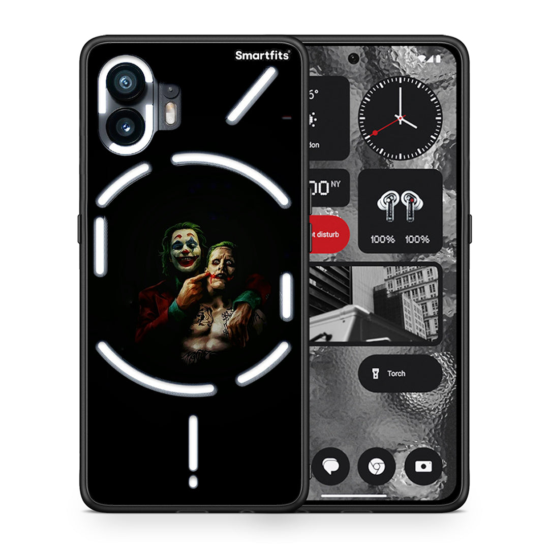 Θήκη Nothing Phone 2 Clown Hero από τη Smartfits με σχέδιο στο πίσω μέρος και μαύρο περίβλημα | Nothing Phone 2 Clown Hero case with colorful back and black bezels