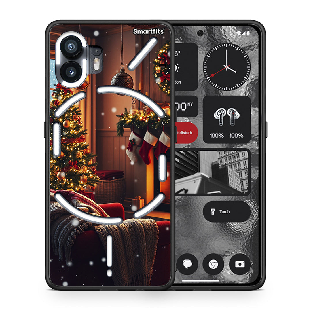 Θήκη Nothing Phone 2 Home For Christmas από τη Smartfits με σχέδιο στο πίσω μέρος και μαύρο περίβλημα | Nothing Phone 2 Home For Christmas case with colorful back and black bezels