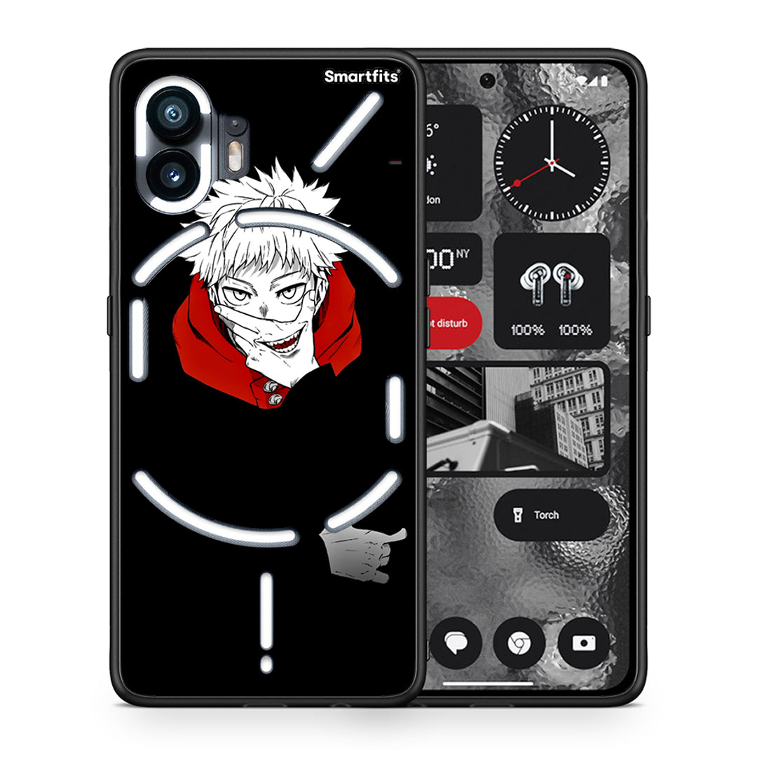 Θήκη Nothing Phone 2 Itadori Anime από τη Smartfits με σχέδιο στο πίσω μέρος και μαύρο περίβλημα | Nothing Phone 2 Itadori Anime case with colorful back and black bezels