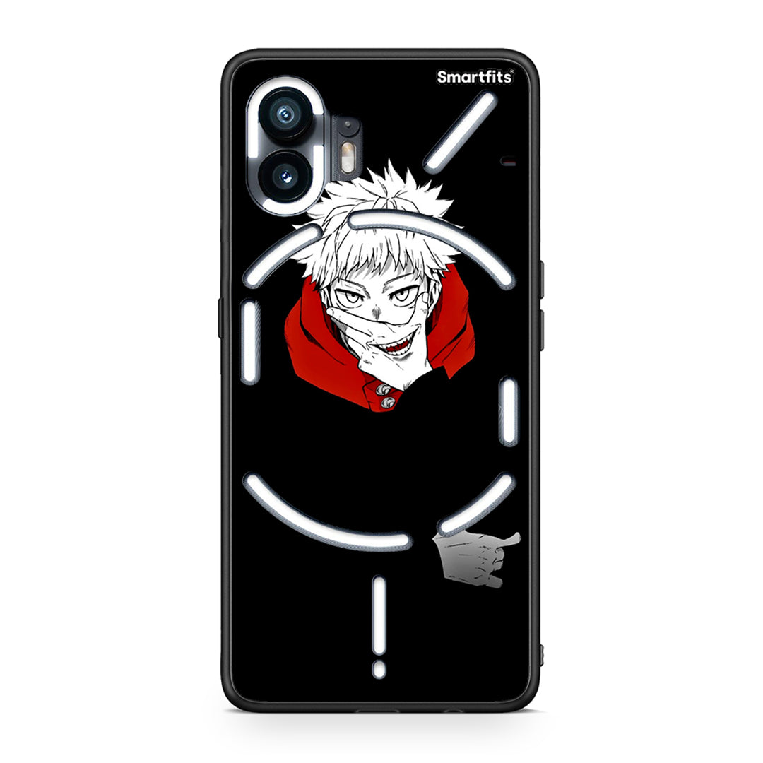 Nothing Phone 2 Itadori Anime θήκη από τη Smartfits με σχέδιο στο πίσω μέρος και μαύρο περίβλημα | Smartphone case with colorful back and black bezels by Smartfits