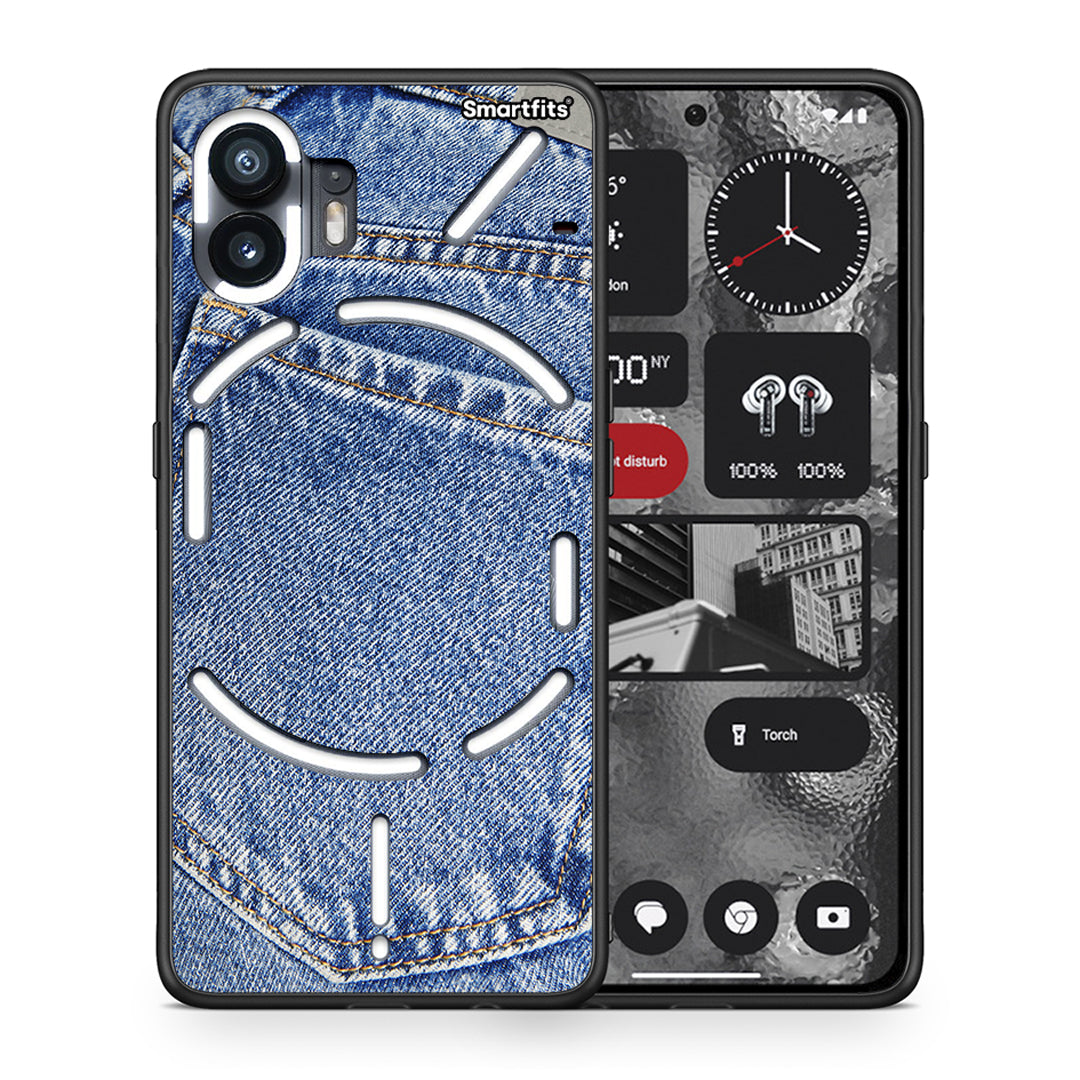 Θήκη Nothing Phone 2 Jeans Pocket από τη Smartfits με σχέδιο στο πίσω μέρος και μαύρο περίβλημα | Nothing Phone 2 Jeans Pocket case with colorful back and black bezels
