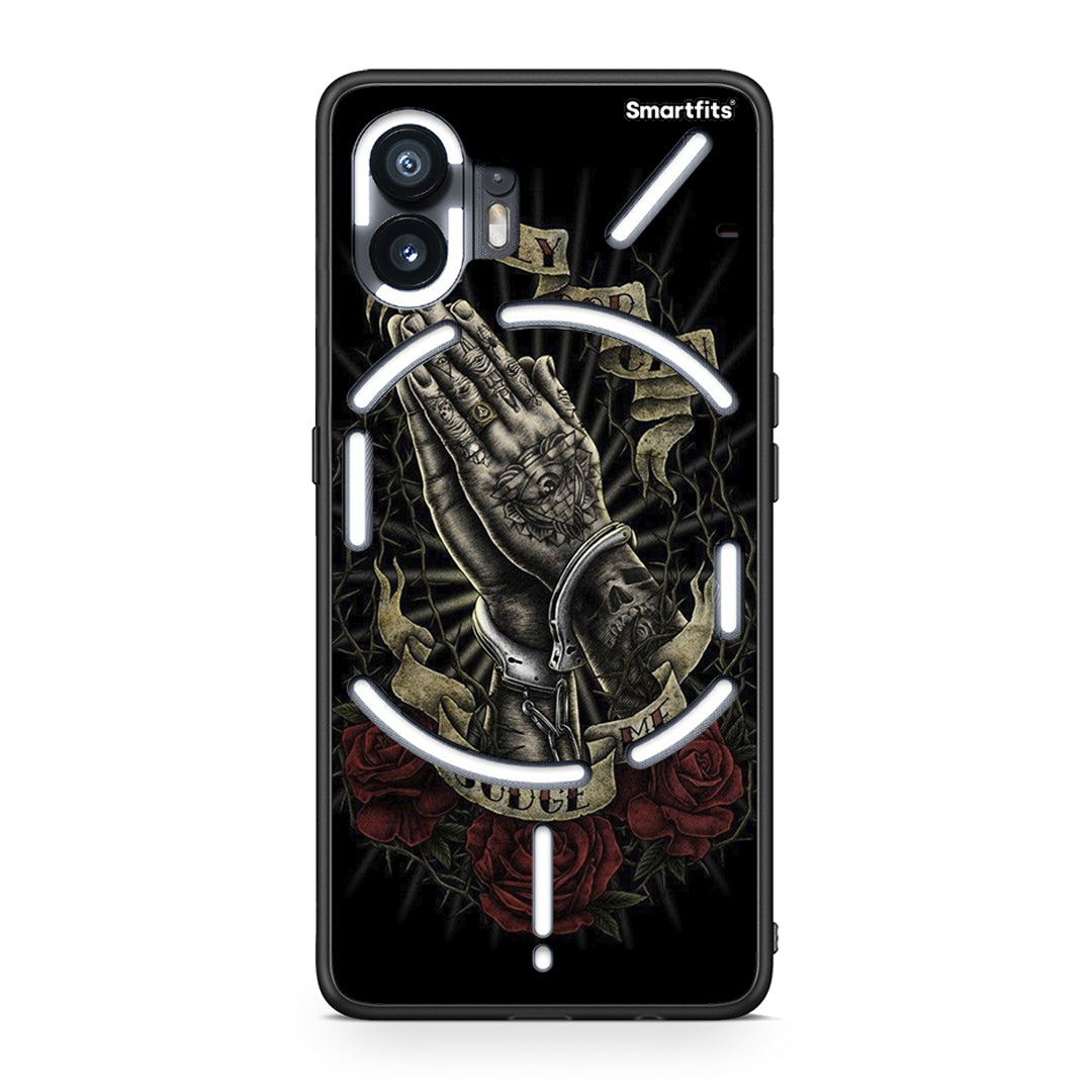Nothing Phone 2 Judge By God θήκη από τη Smartfits με σχέδιο στο πίσω μέρος και μαύρο περίβλημα | Smartphone case with colorful back and black bezels by Smartfits