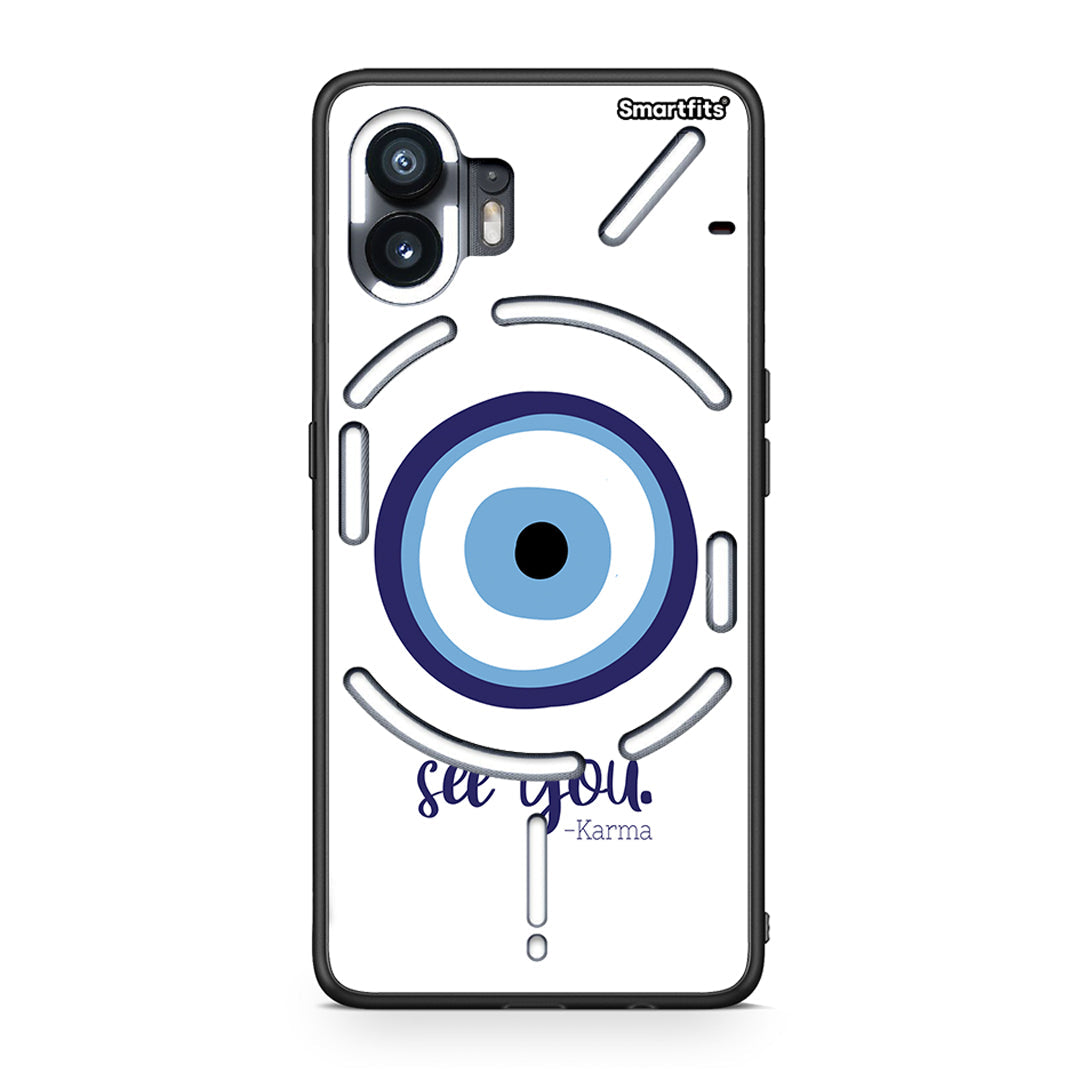 Nothing Phone 2 Karma Says θήκη από τη Smartfits με σχέδιο στο πίσω μέρος και μαύρο περίβλημα | Smartphone case with colorful back and black bezels by Smartfits