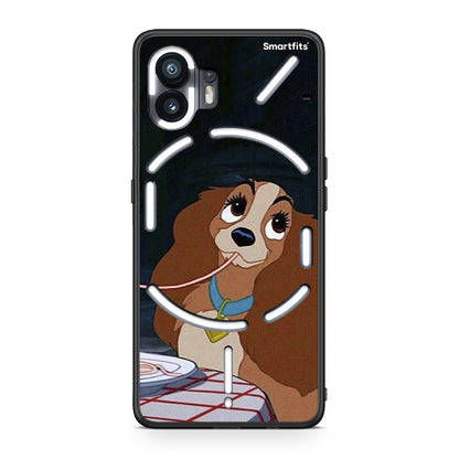 Nothing Phone 2 Lady And Tramp 2 Θήκη Αγίου Βαλεντίνου από τη Smartfits με σχέδιο στο πίσω μέρος και μαύρο περίβλημα | Smartphone case with colorful back and black bezels by Smartfits