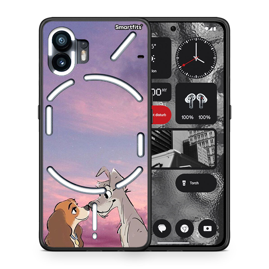 Θήκη Nothing Phone 2 Lady And Tramp από τη Smartfits με σχέδιο στο πίσω μέρος και μαύρο περίβλημα | Nothing Phone 2 Lady And Tramp case with colorful back and black bezels